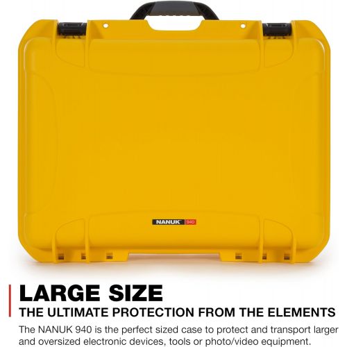  Nanuk 940 Waterproof Hard Case with Foam Insert - Yellow