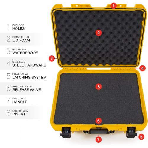  Nanuk 940 Waterproof Hard Case with Foam Insert - Yellow
