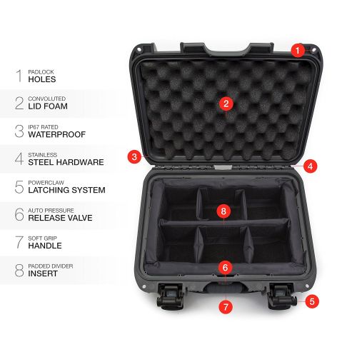  Nanuk 915 Waterproof Hard Case with Padded Dividers - Graphite