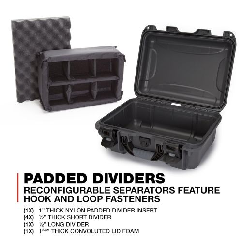  Nanuk 915 Waterproof Hard Case with Padded Dividers - Graphite