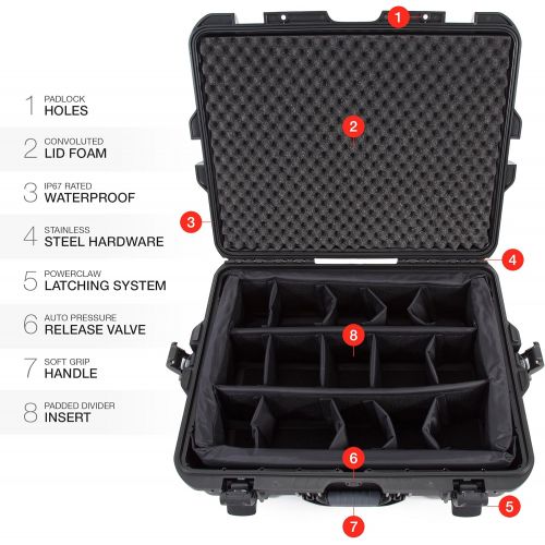  Nanuk 945 Waterproof Hard Case with Padded Dividers - Black