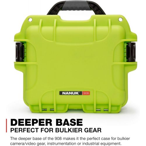  Nanuk 908 Waterproof Hard Case with Foam Insert - Lime