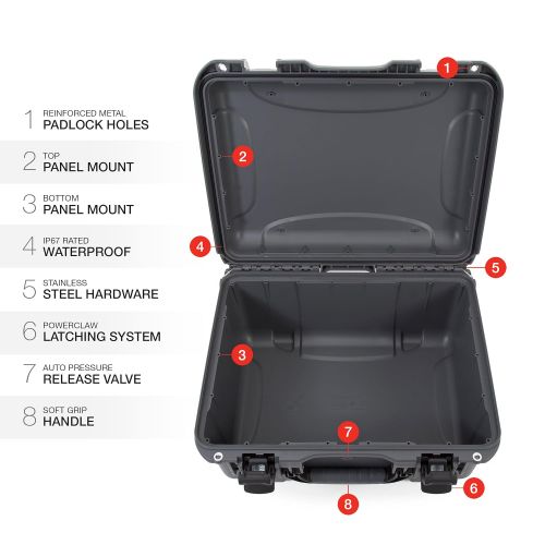  Nanuk 933 Waterproof Hard Case with Padded Dividers - Black