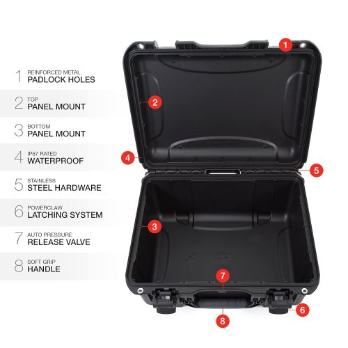  Nanuk 933 Waterproof Hard Case with Padded Dividers - Black