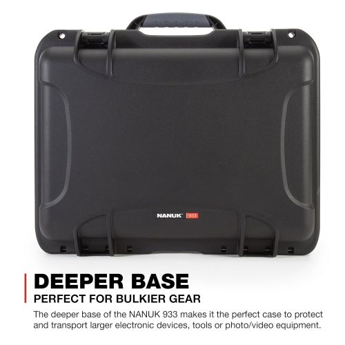  Nanuk 933 Waterproof Hard Case with Padded Dividers - Black