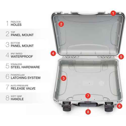  Nanuk 910 Waterproof Hard Case Empty - Silver