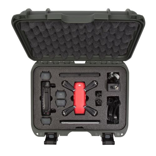  Nanuk 915 Waterproof Hard Drone Case with Custom Foam Insert for DJI Spark Flymore - Olive