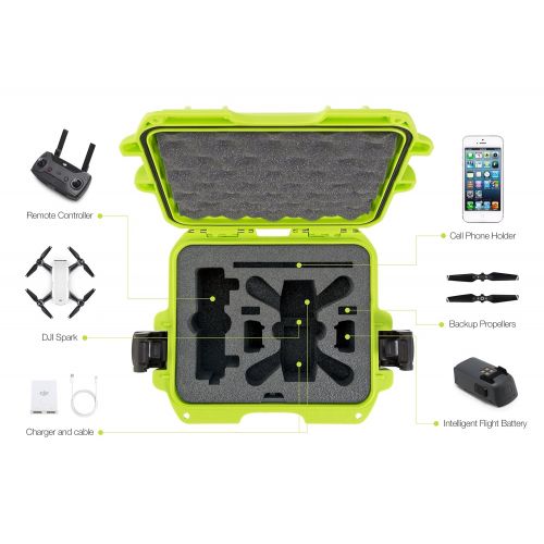  Nanuk 915 Waterproof Hard Drone Case with Custom Foam Insert for DJI Spark Flymore - Olive