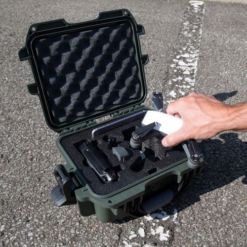  Nanuk 915 Waterproof Hard Drone Case with Custom Foam Insert for DJI Spark Flymore - Olive