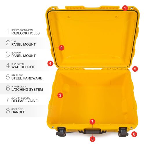  Nanuk 950 Waterproof Hard Case with Wheels and Padded Divider - Orange