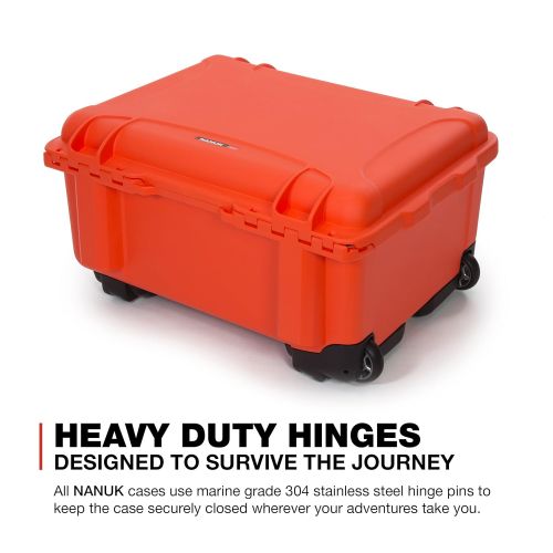  Nanuk 950 Waterproof Hard Case with Wheels and Padded Divider - Orange