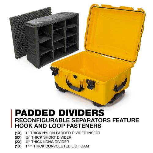  Nanuk 950 Waterproof Hard Case with Wheels and Padded Divider - Orange