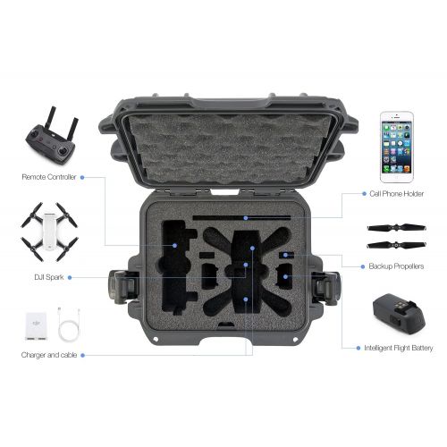  Nanuk 905 Waterproof Hard Drone Case with Custom Foam Insert for DJI Spark  Silver