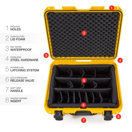  Nanuk 930 Waterproof Hard Case with Padded Dividers - Orange