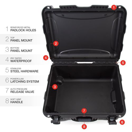  Nanuk 950 Waterproof Hard Case with Wheels and Foam Insert - Black