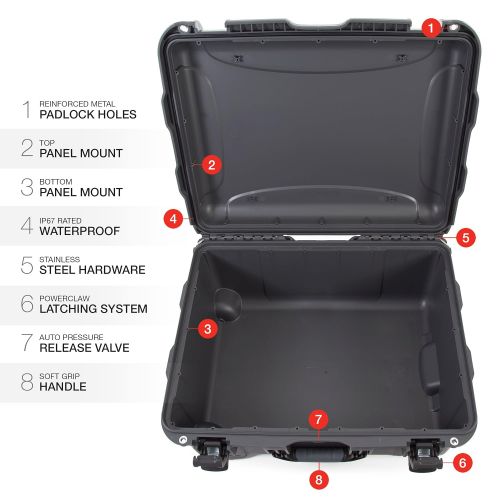  Nanuk 950 Waterproof Hard Case with Wheels and Foam Insert - Black