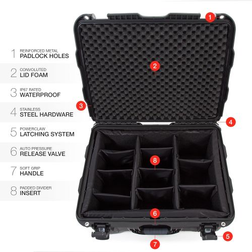  Nanuk 950 Waterproof Hard Case with Wheels and Foam Insert - Black