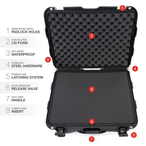  Nanuk 950 Waterproof Hard Case with Wheels and Foam Insert - Black