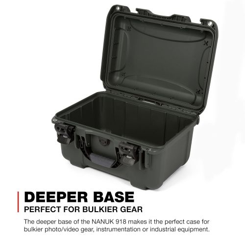  Nanuk 918 Waterproof Hard Carrying Case with Padded Dividers - Polypropylene - Graphite