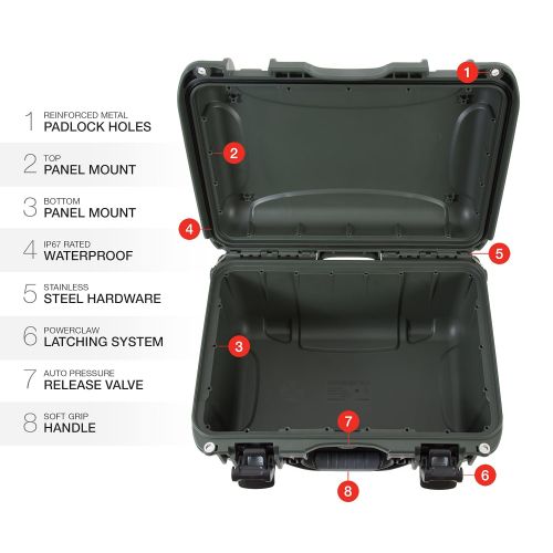  Nanuk 918 Waterproof Hard Carrying Case with Padded Dividers - Polypropylene - Graphite