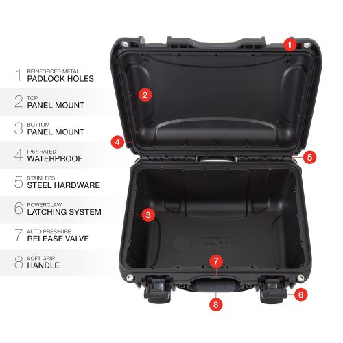  Nanuk 918 Waterproof Hard Carrying Case with Padded Dividers - Polypropylene - Graphite