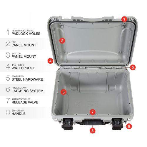  Nanuk 918 Waterproof Hard Carrying Case with Padded Dividers - Polypropylene - Graphite