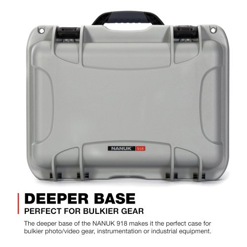  Nanuk 918 Waterproof Hard Carrying Case with Padded Dividers - Polypropylene - Graphite