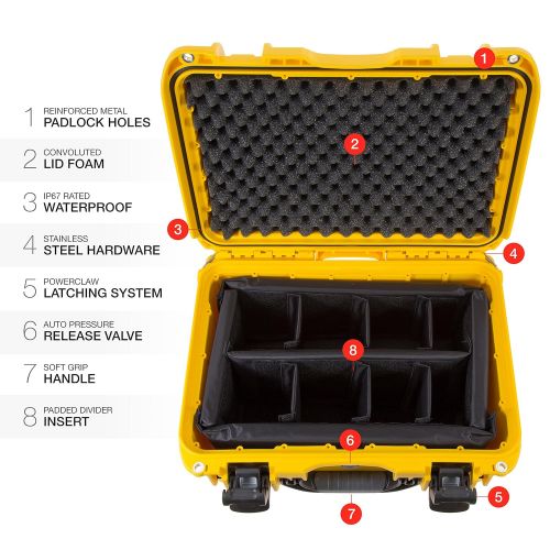  Nanuk 918 Waterproof Hard Carrying Case with Padded Dividers - Polypropylene - Graphite