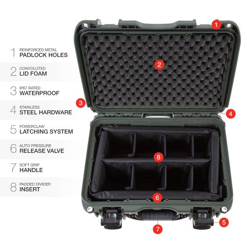  Nanuk 918 Waterproof Hard Carrying Case with Padded Dividers - Polypropylene - Graphite