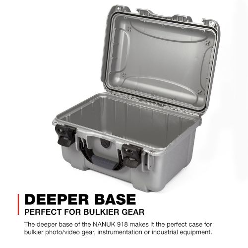  Nanuk 918 Waterproof Hard Carrying Case with Padded Dividers - Polypropylene - Graphite