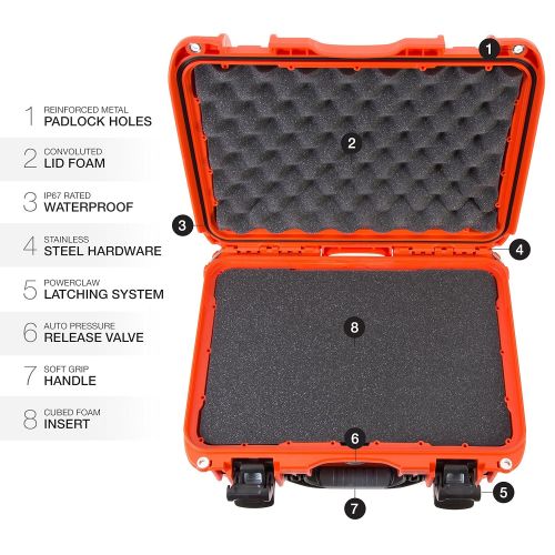  Nanuk 918 Waterproof Hard Carrying Case with Padded Dividers - Polypropylene - Graphite