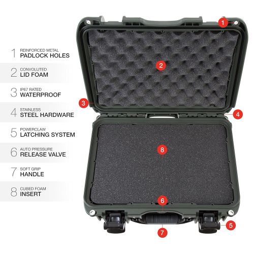  Nanuk 918 Waterproof Hard Carrying Case with Padded Dividers - Polypropylene - Graphite