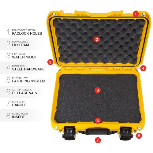  Nanuk 918 Waterproof Hard Carrying Case with Padded Dividers - Polypropylene - Graphite