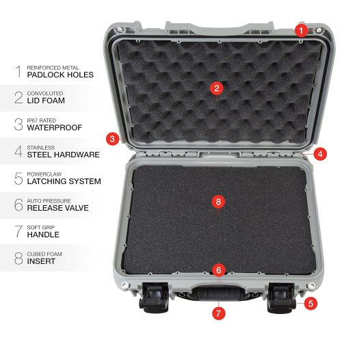  Nanuk 918 Waterproof Hard Carrying Case with Padded Dividers - Polypropylene - Graphite