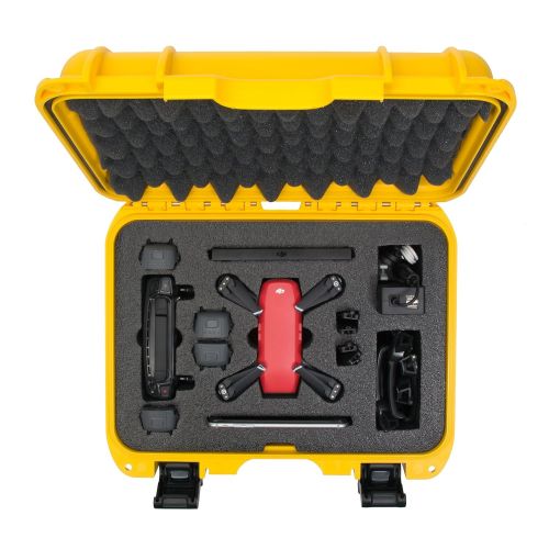  Nanuk 915 Waterproof Hard Drone Case with Custom Foam Insert for DJI Spark Flymore - Silver