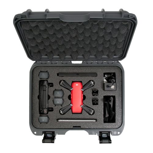  Nanuk 915 Waterproof Hard Drone Case with Custom Foam Insert for DJI Spark Flymore - Silver