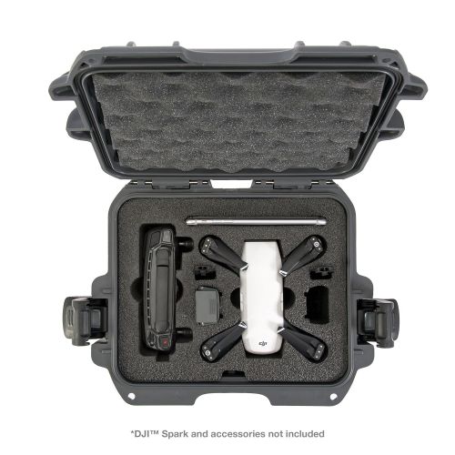  Nanuk 915 Waterproof Hard Drone Case with Custom Foam Insert for DJI Spark Flymore - Silver