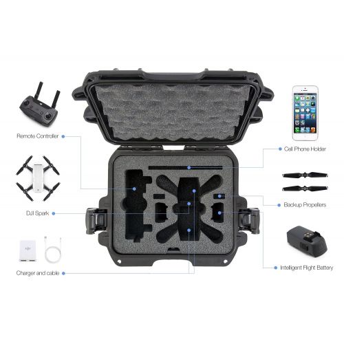  Nanuk 915 Waterproof Hard Drone Case with Custom Foam Insert for DJI Spark Flymore - Silver