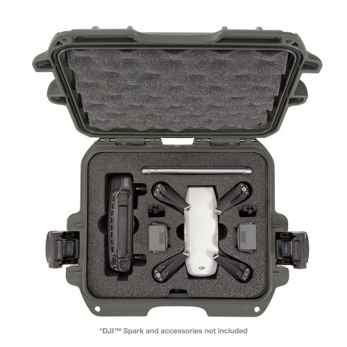  Nanuk 915 Waterproof Hard Drone Case with Custom Foam Insert for DJI Spark Flymore - Silver