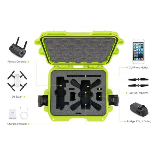  Nanuk 915 Waterproof Hard Drone Case with Custom Foam Insert for DJI Spark Flymore - Silver