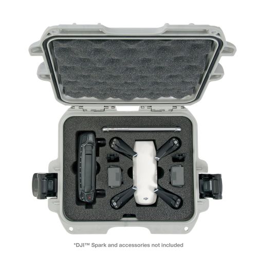  Nanuk 915 Waterproof Hard Drone Case with Custom Foam Insert for DJI Spark Flymore - Silver