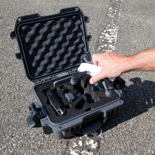  Nanuk 915 Waterproof Hard Drone Case with Custom Foam Insert for DJI Spark Flymore - Silver