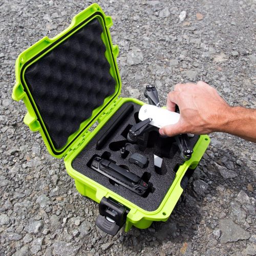  Nanuk 915 Waterproof Hard Drone Case with Custom Foam Insert for DJI Spark Flymore - Silver