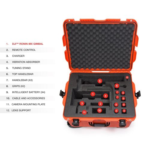  Nanuk 923 Ronin S Waterproof Hard Case with Custom Foam Insert for DJI Ronin-S Gimbal Stabilizer System - Orange