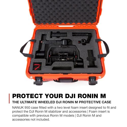  Nanuk 923 Ronin S Waterproof Hard Case with Custom Foam Insert for DJI Ronin-S Gimbal Stabilizer System - Orange