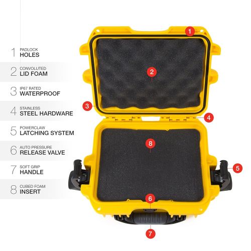  Nanuk 905 Waterproof Hard Case with Foam Insert - Yellow