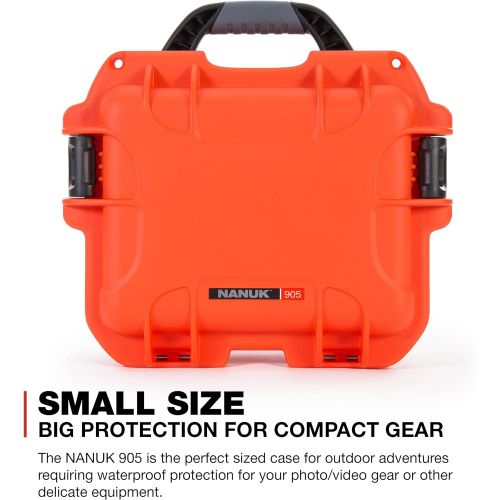  Nanuk 905 Waterproof Hard Case with Padded Dividers - Orange - Made in Canada