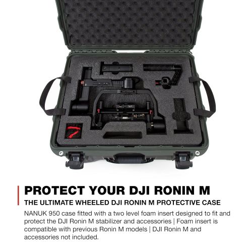  Nanuk 923 Ronin S Waterproof Hard Case with Custom Foam Insert for DJI Ronin-S Gimbal Stabilizer System - Olive