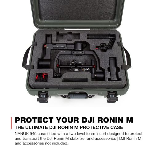 Nanuk 923 Ronin S Waterproof Hard Case with Custom Foam Insert for DJI Ronin-S Gimbal Stabilizer System - Olive