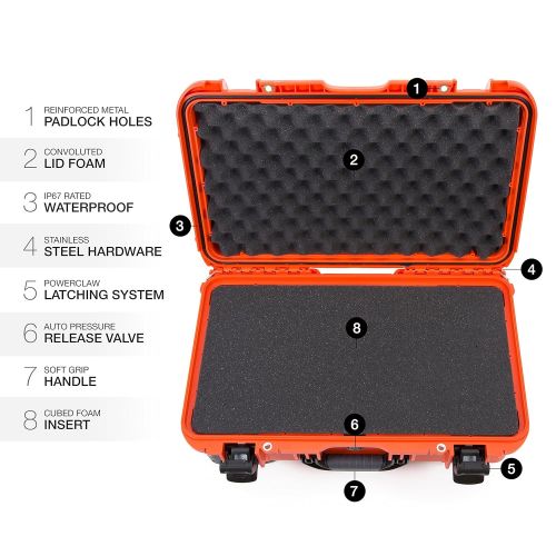  Nanuk 935 Waterproof Carry-On Hard Case with Wheels Empty - Orange